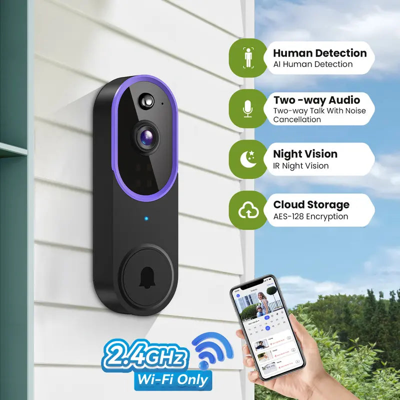 Smart Wireless Video Doorbell Camera